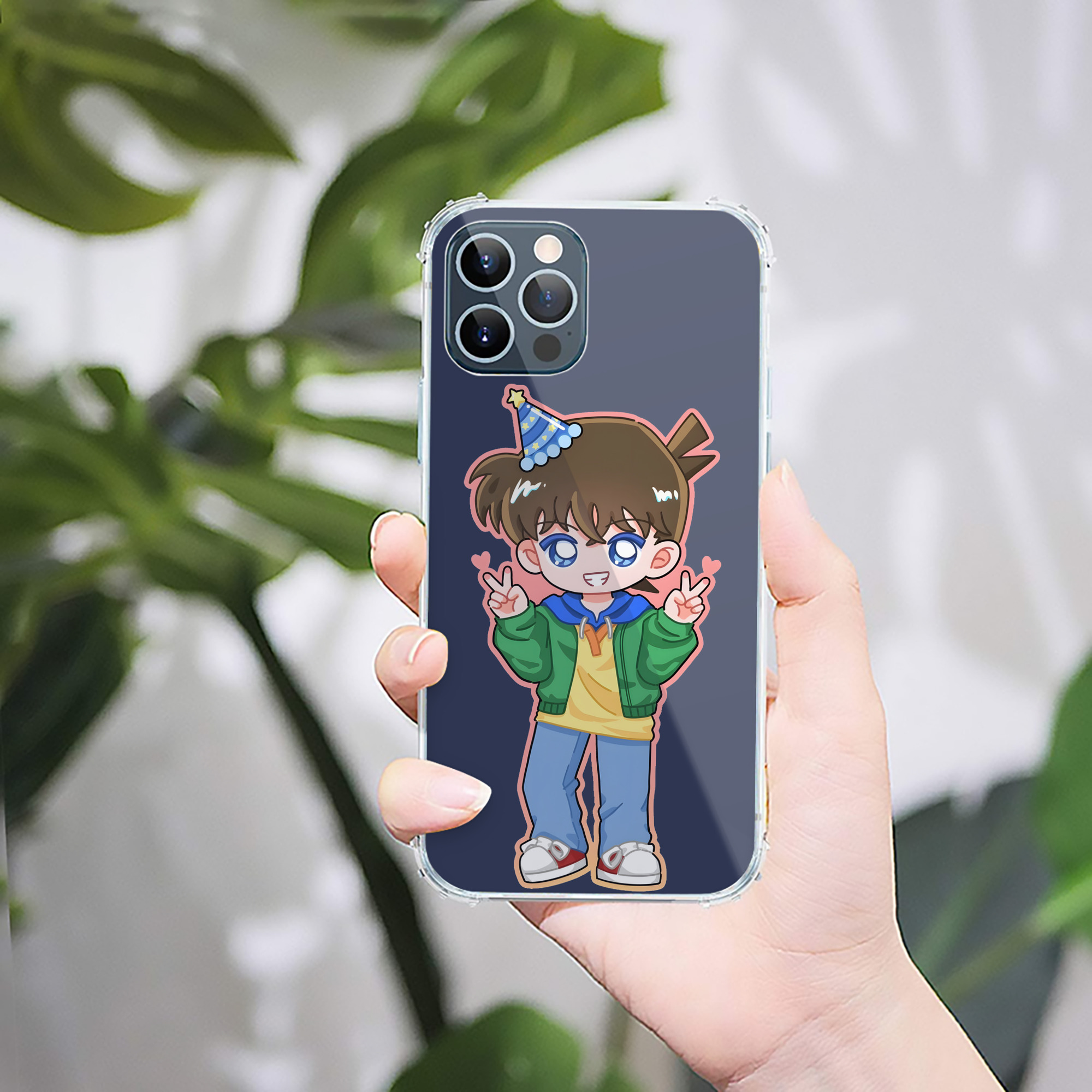 （画像用） 名探偵コナン 江戸川 コナン Detective Conan Conan Edogawa 【iPhone 12シリーズ対応】透明スマホケース（クリアソフトケース）